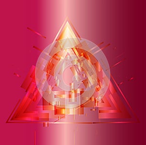 Abstract red pyramid